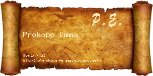 Prokopp Emma névjegykártya
